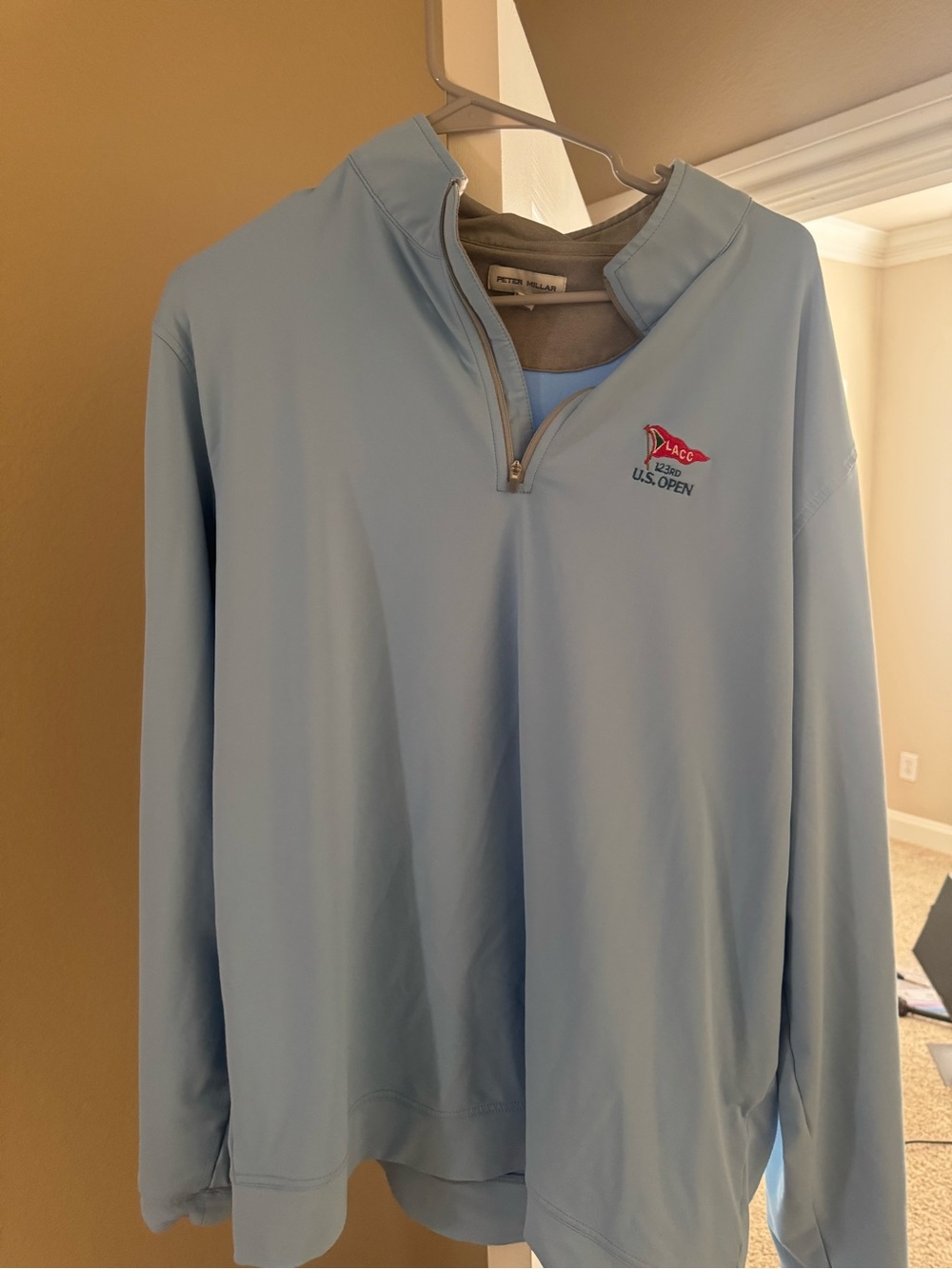 Peter Millar Light Blue Quarter-Zip Golf Pullover